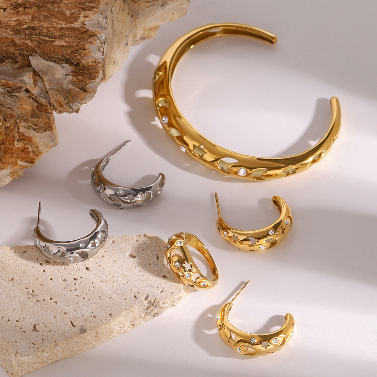 Stainless steel water droplet open bracelet