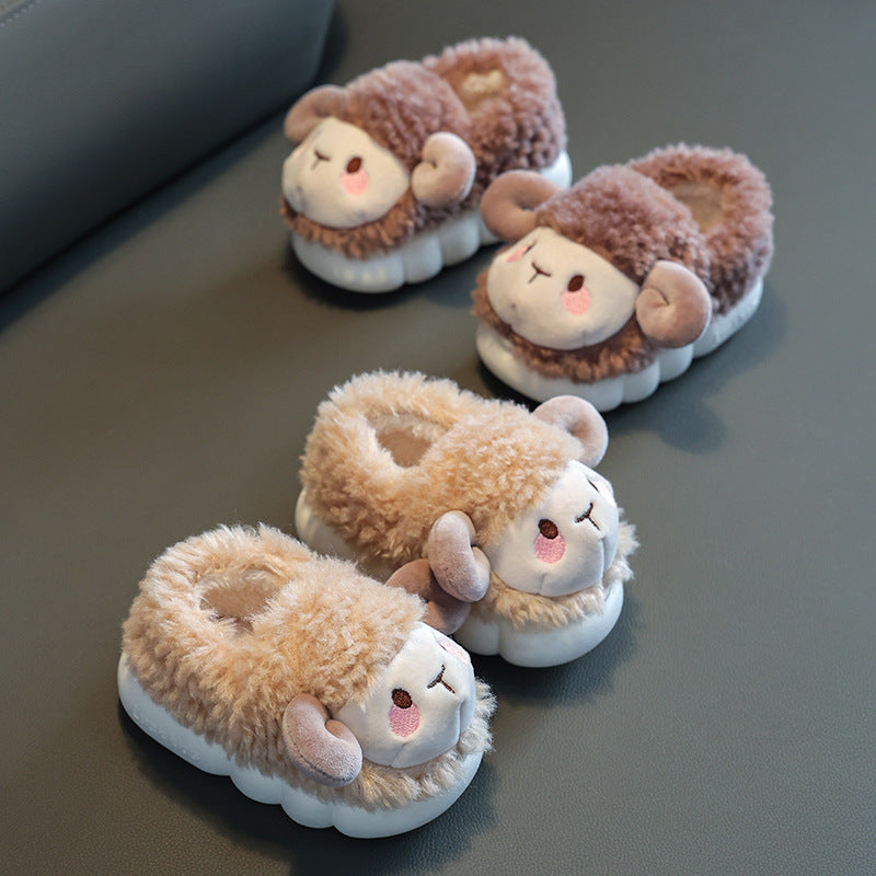 Childrens Indoor Cotton Slippers with Non-Slip Sole