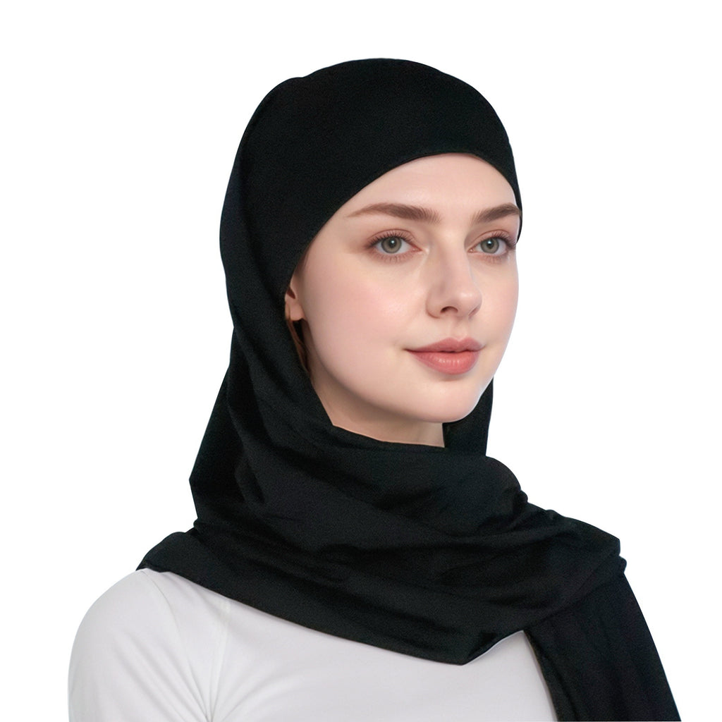 Muslim simple single-layer brim headscarf