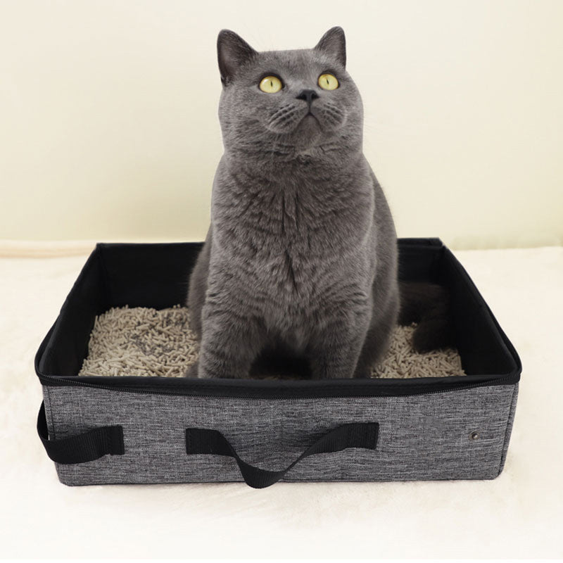 Portable Foldable Cat Litter Box Travel Bag