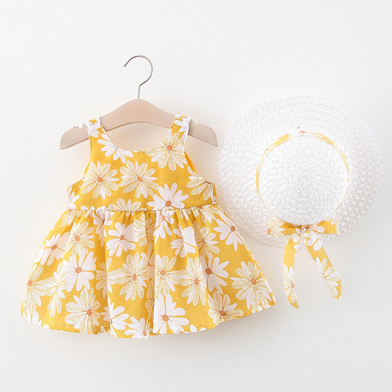 Baby Girl Summer Bow Dress with Hat