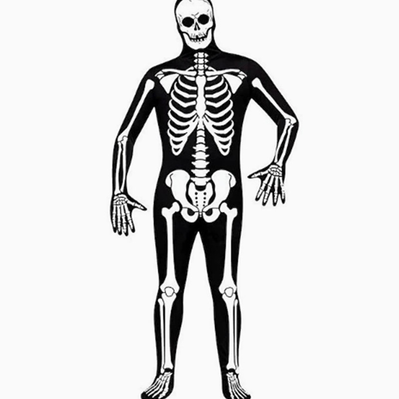 Skeleton Print Bodysuit Jumpsuit