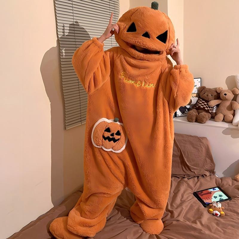 Halloween Cartoon Coral Fleece One-piece Pajamas