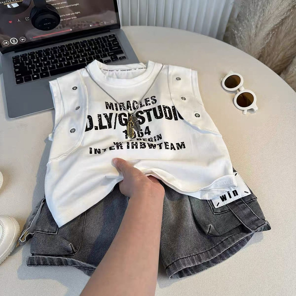 Boys Summer Corduroy Outfit
