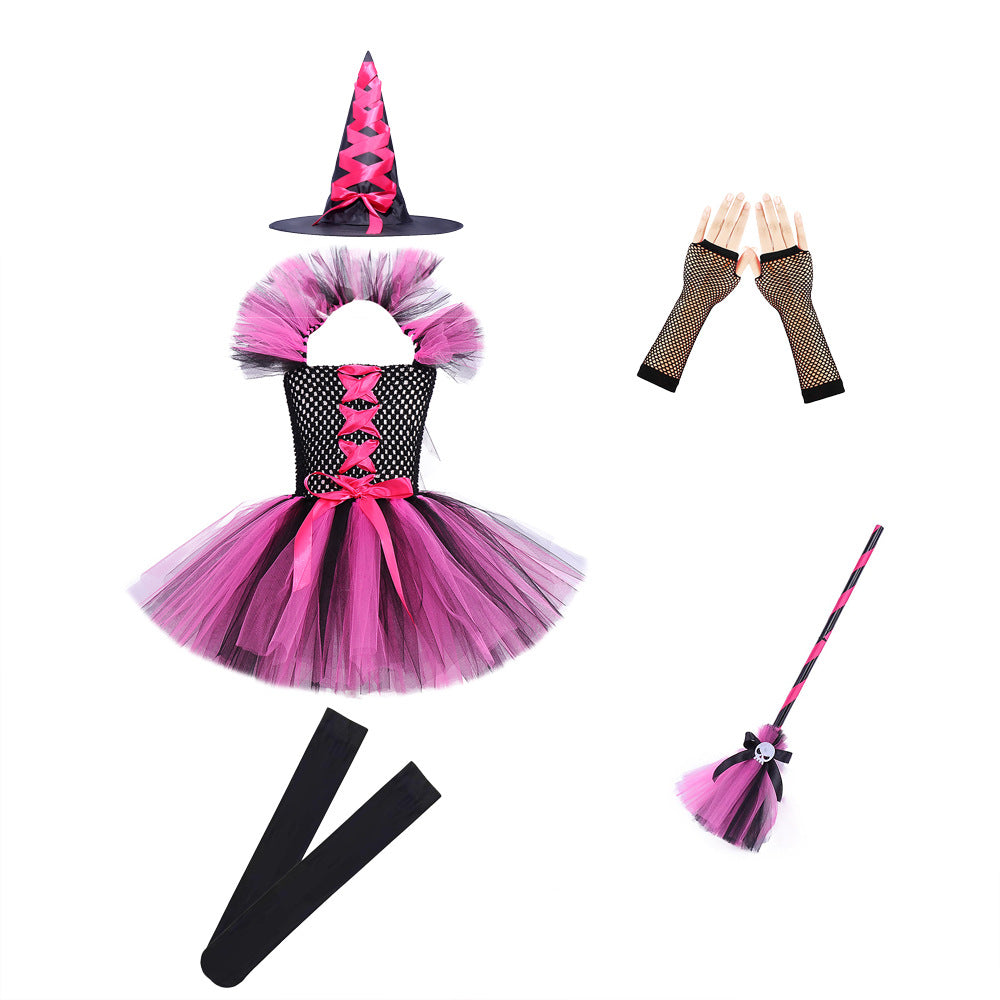 Children Witch Costume Set Halloween Dress