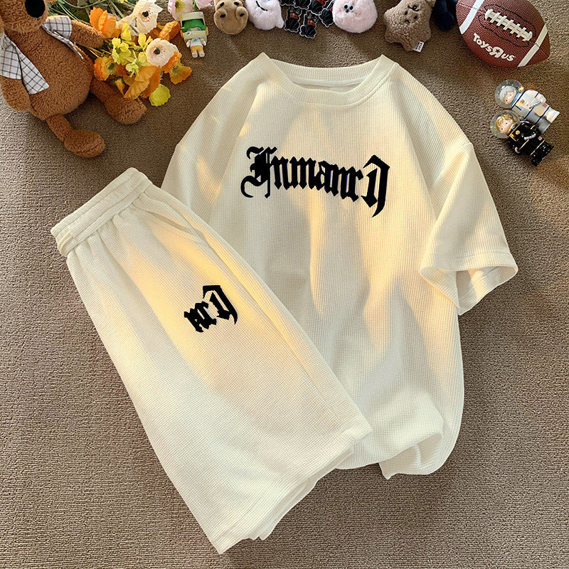 Waffle Texture Short Sleeve T-Shirt