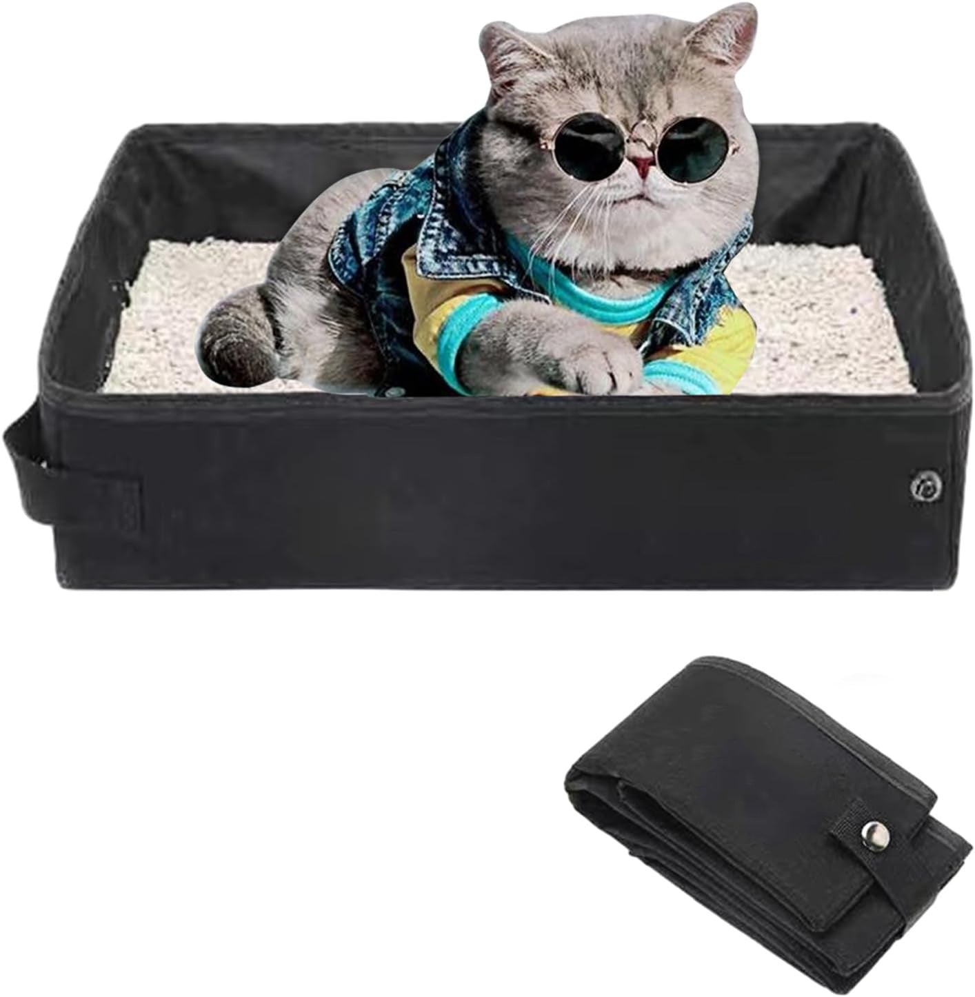 Portable Foldable Cat Litter Box Travel Bag