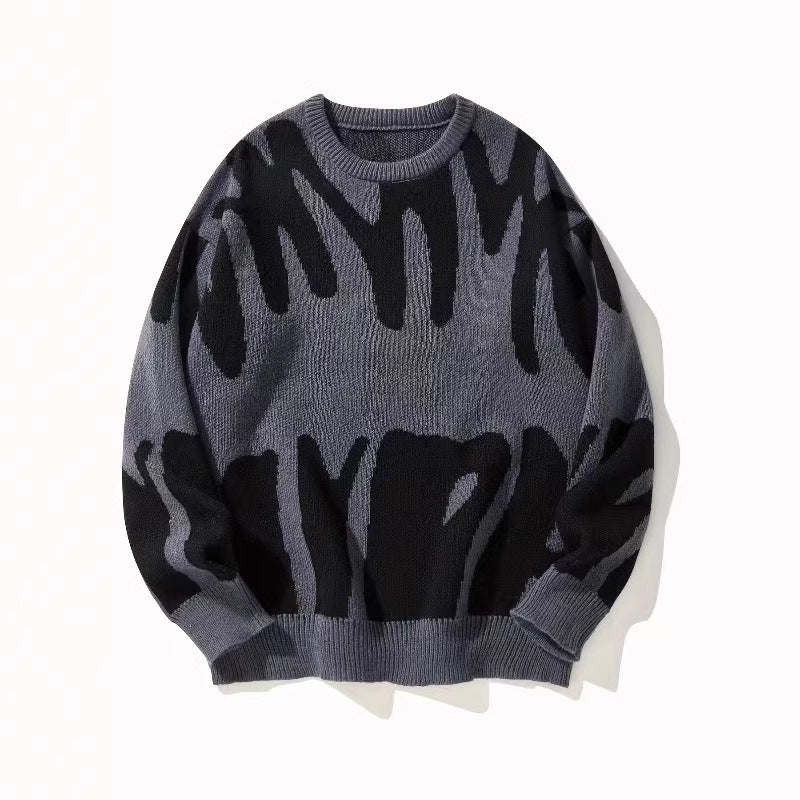 Men's winter knitted sweater shirt