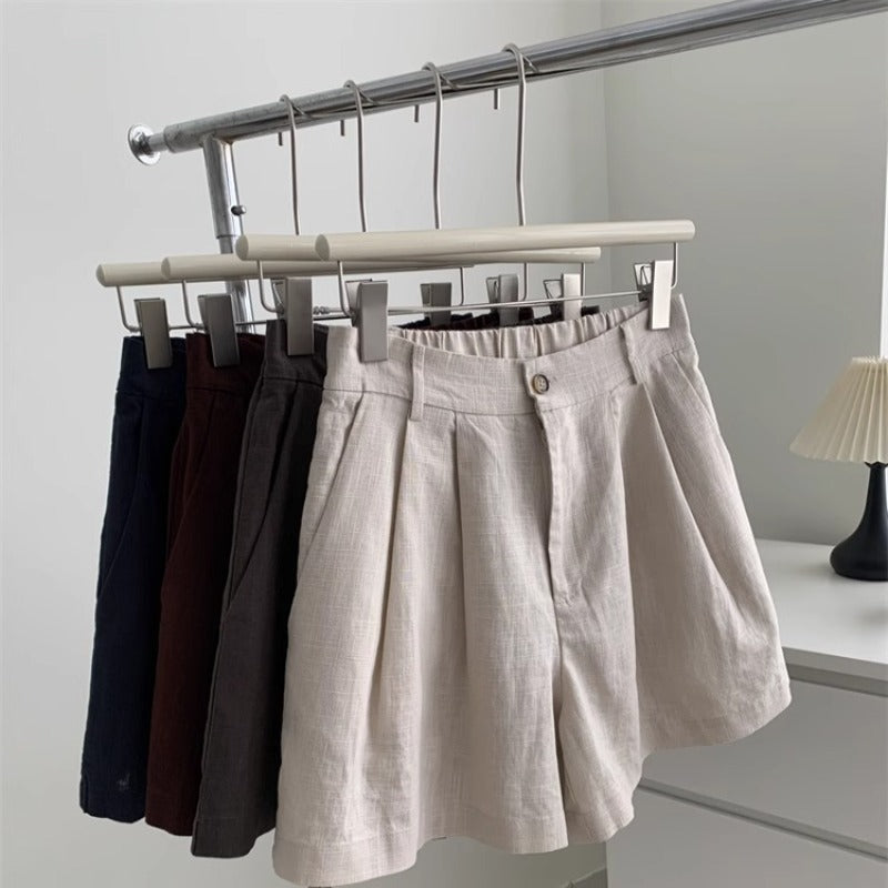 Women's Washed Vintage Linen Cotton Shorts