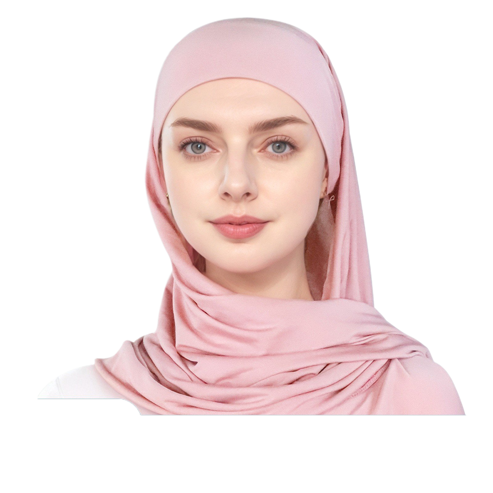 Muslim simple single-layer brim headscarf