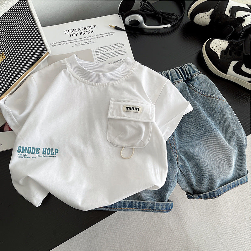 Boys Summer Cotton T-Shirt and Shorts Set