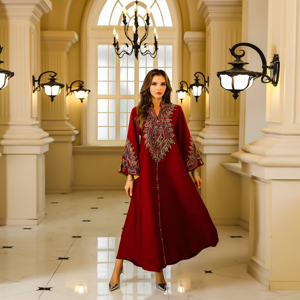 Muslim Women's Embroidered Abaya Dress