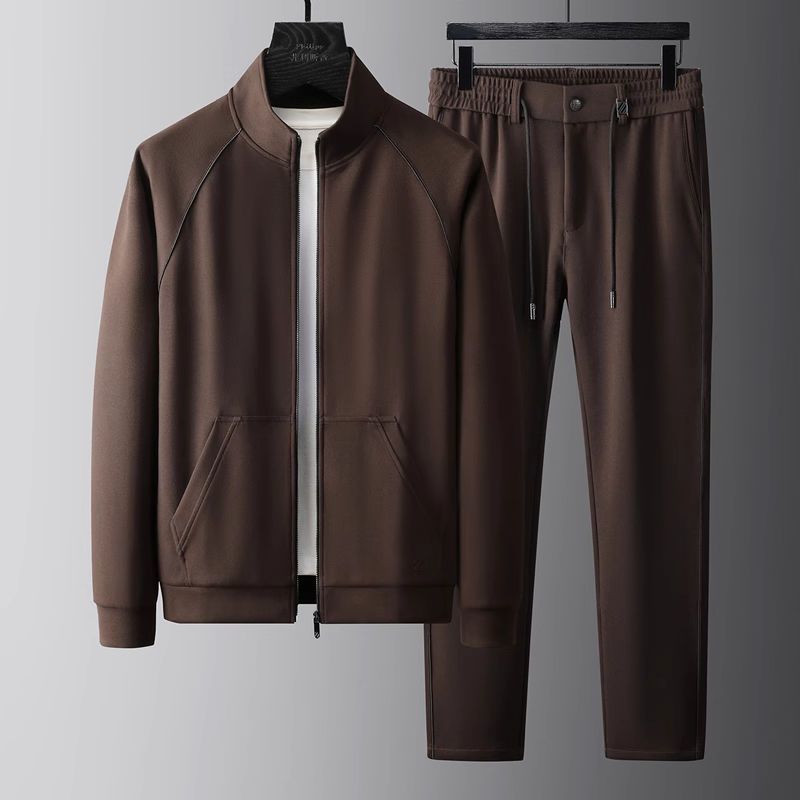 Men's Velvet Stand-Up Collar Tracksuit
