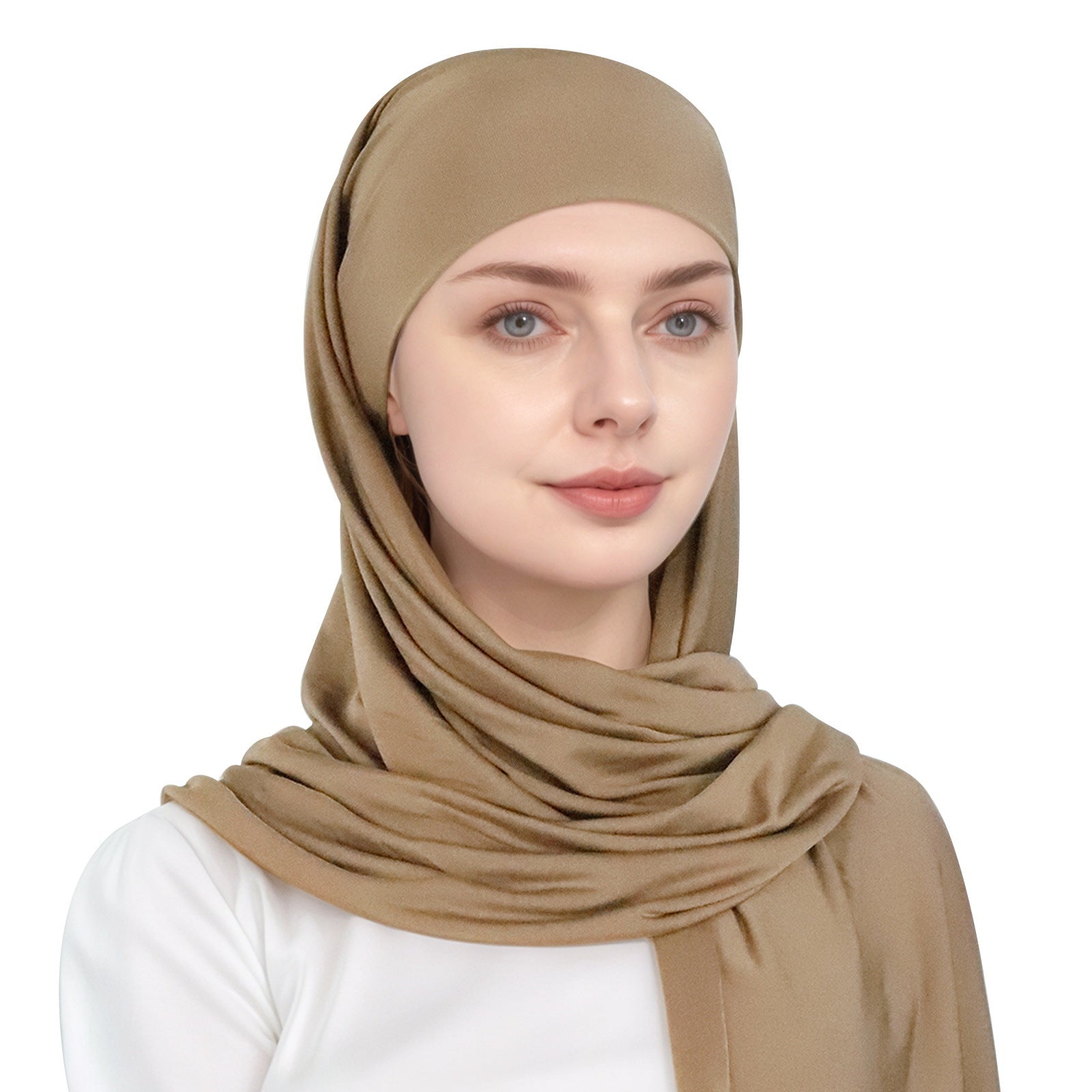 Muslim simple single-layer brim headscarf