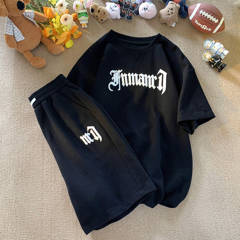 Waffle Texture Short Sleeve T-Shirt