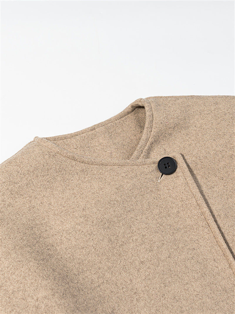 Women's Minimalist Single-Button Wool Coat