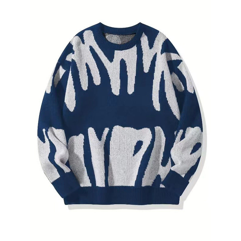 Men's winter knitted sweater shirt