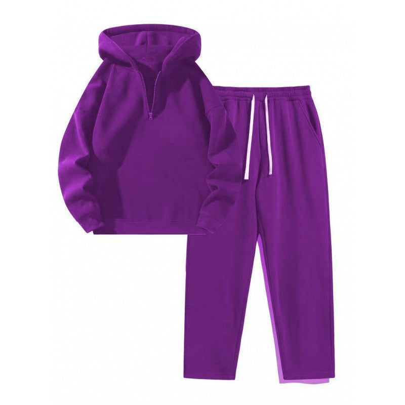 Half Zip Hoodie and Sweatpants Set