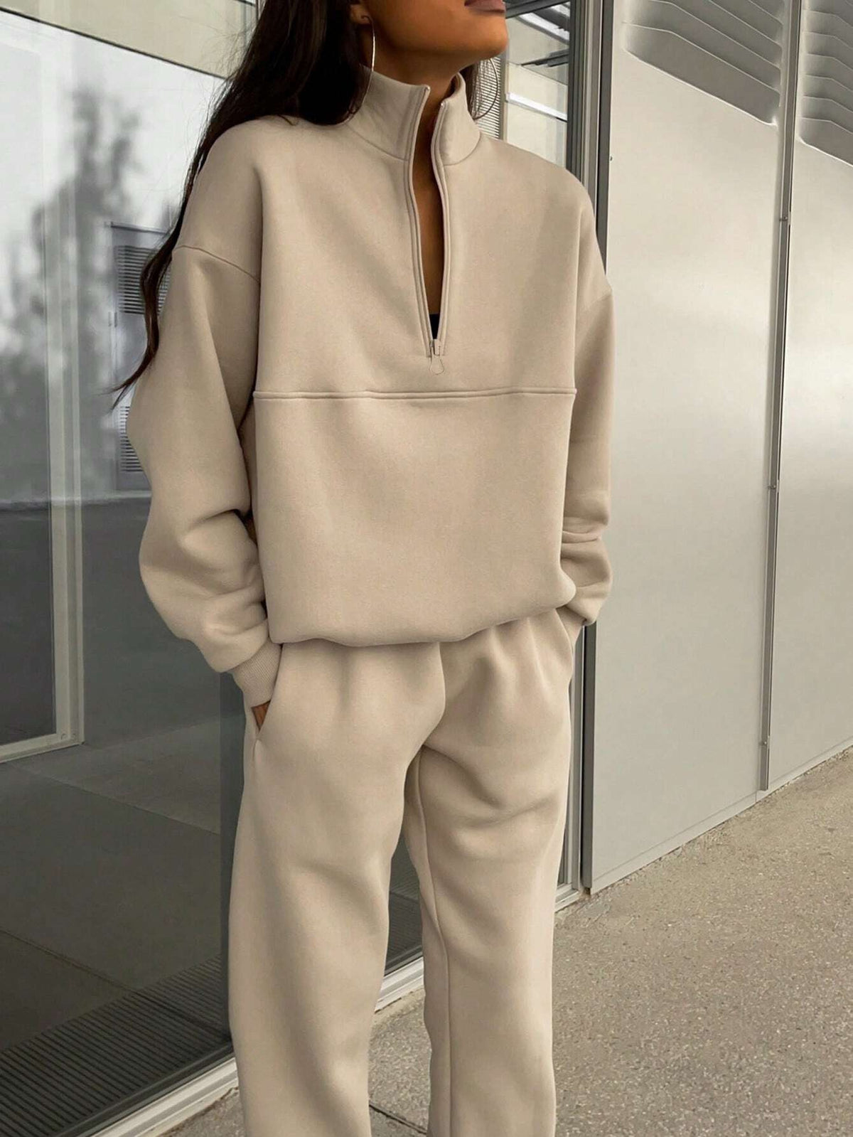 Women's Long Sleeve Sweater Pants Two-Piece Set