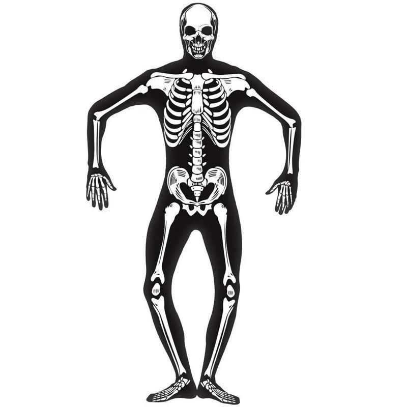 Skeleton Print Bodysuit Jumpsuit