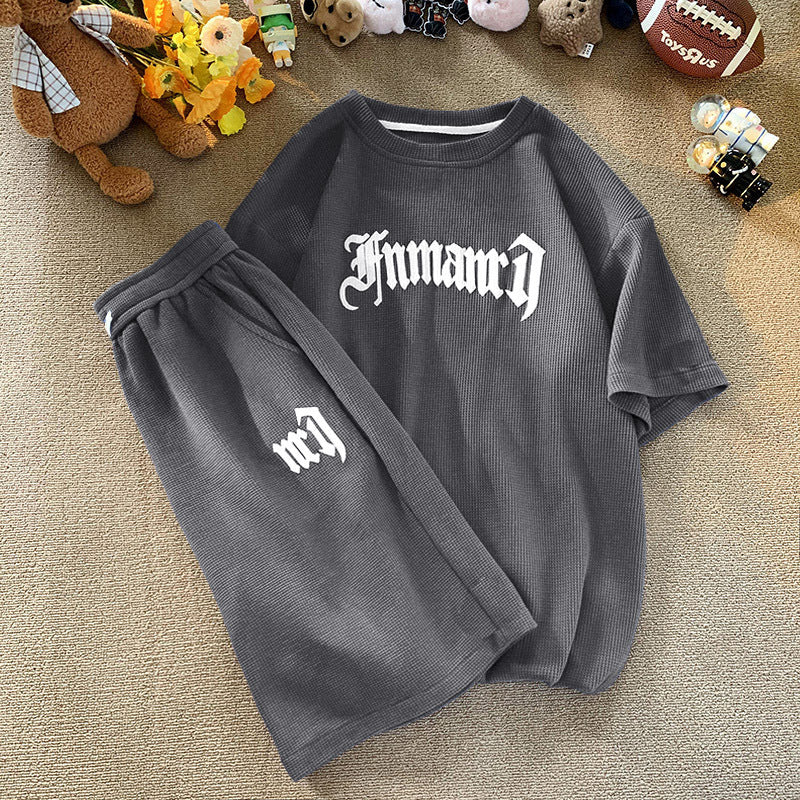 Waffle Texture Short Sleeve T-Shirt
