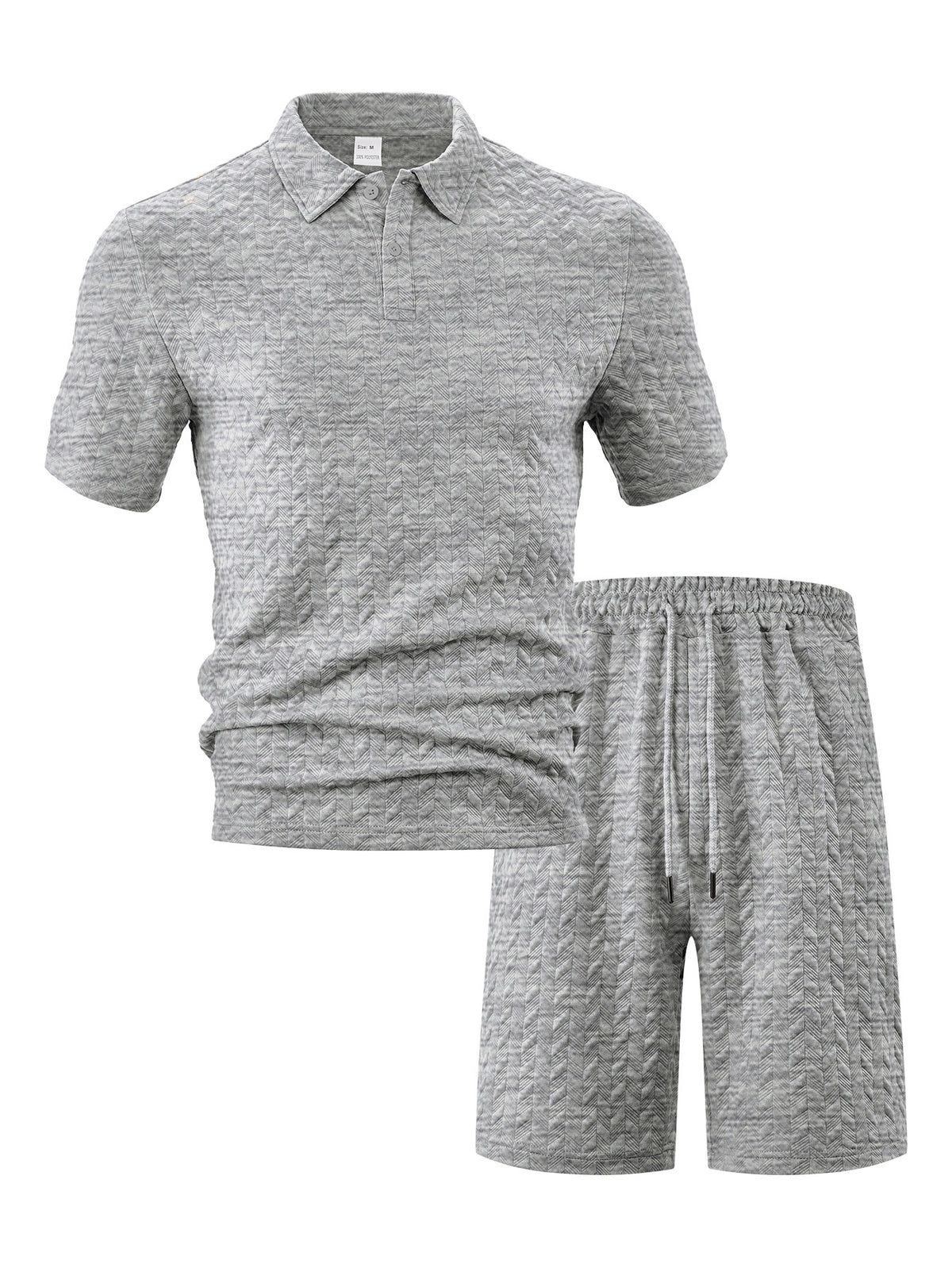 Men's Jacquard Short Sleeve T-Shirt and Shorts Sportswear Set