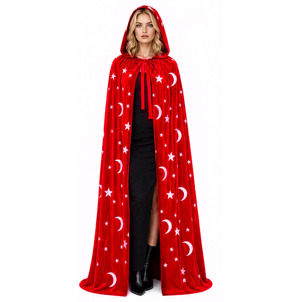 Costume for playing the role of a character in a velvet cloak for Halloween