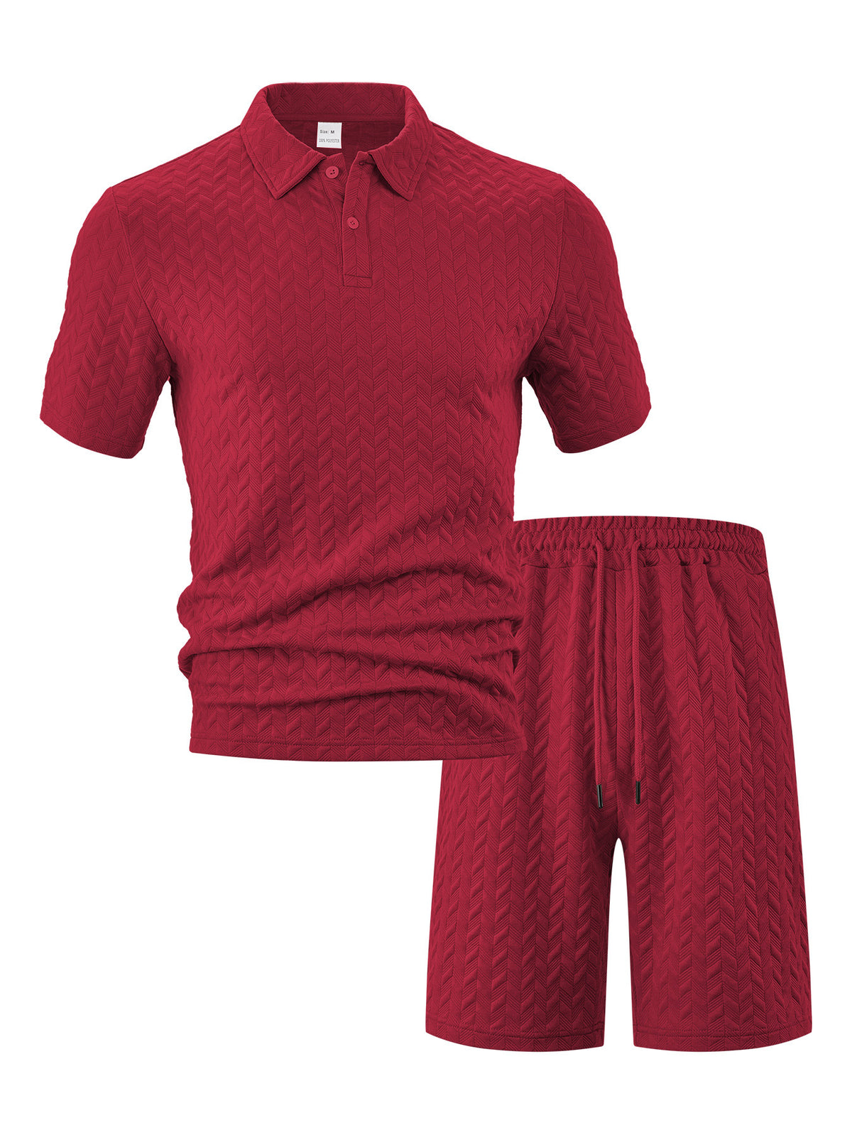 Men's Jacquard Short Sleeve T-Shirt and Shorts Sportswear Set