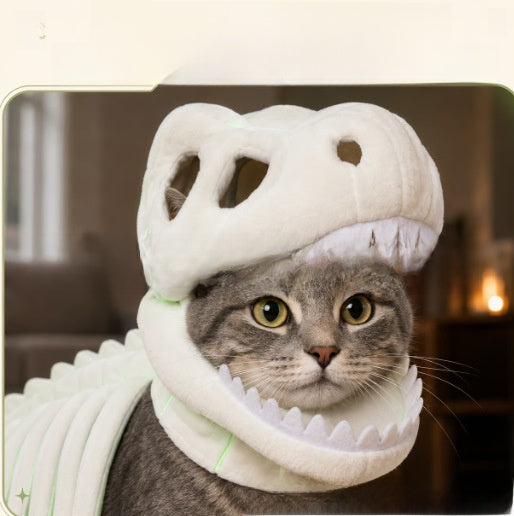 Dinosaur Skeleton Pet Costume with Glow Option