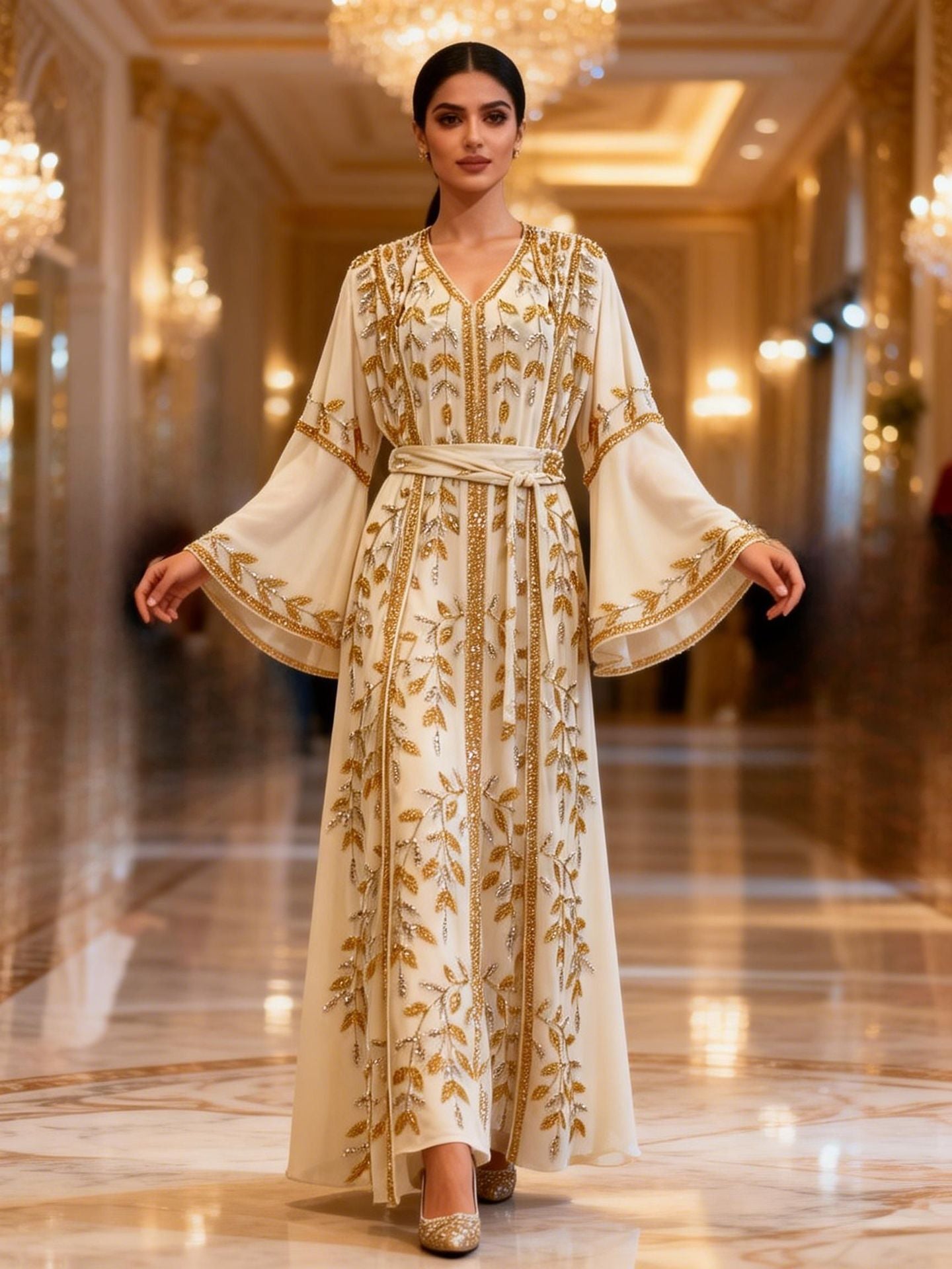 Muslim robe beaded dress