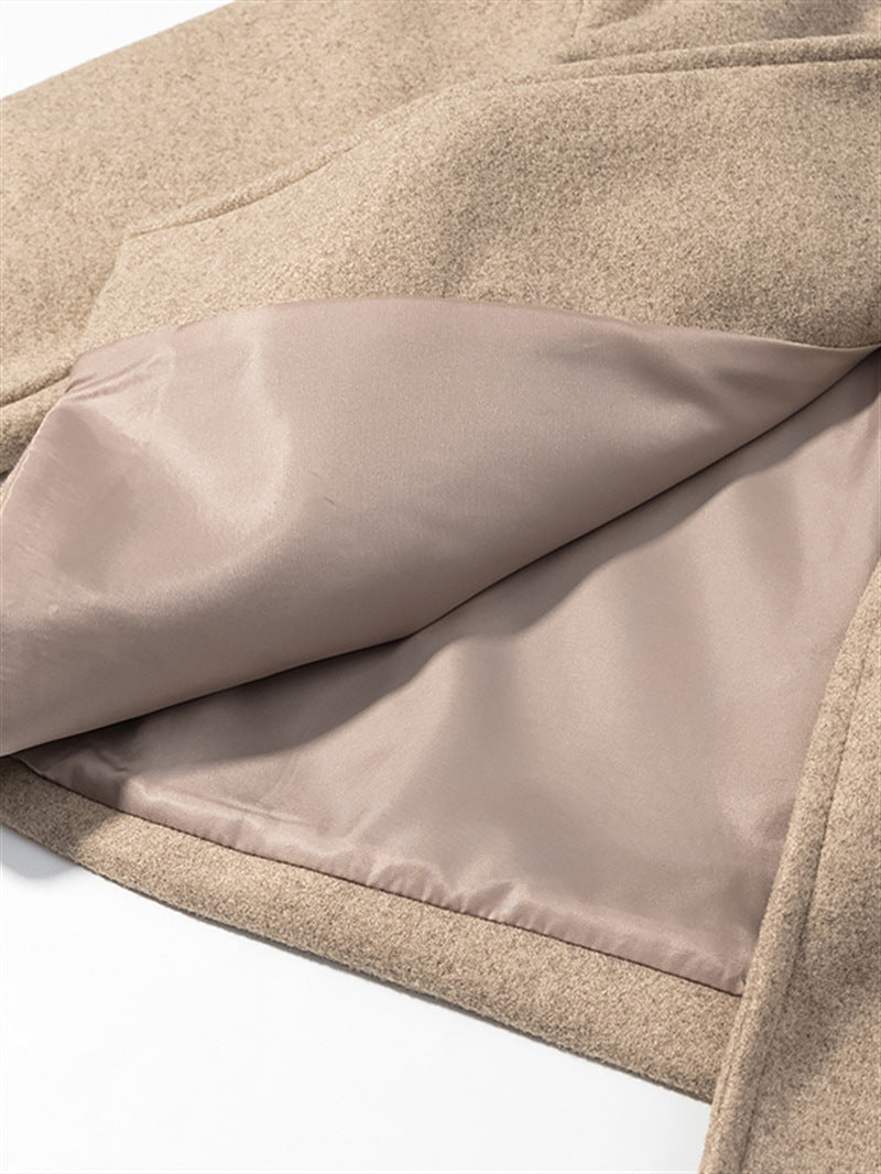 Women's Minimalist Single-Button Wool Coat