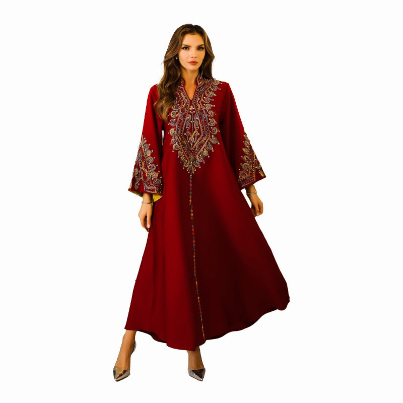 Muslim Women's Embroidered Abaya Dress