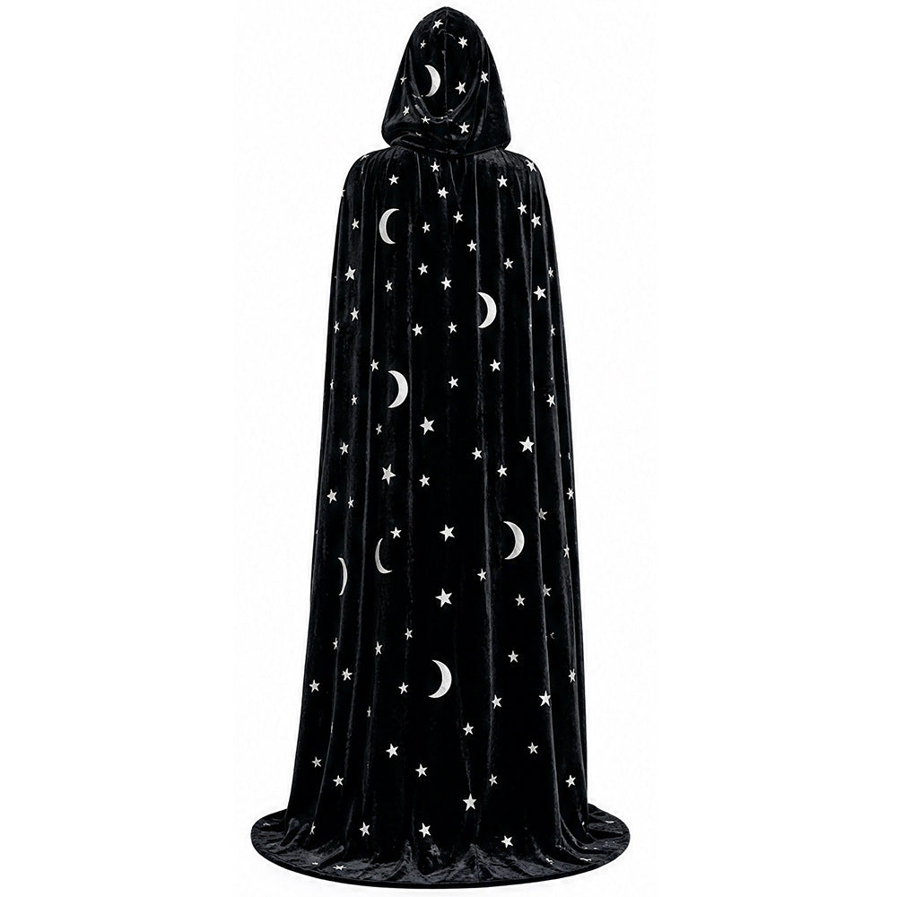 Costume for playing the role of a character in a velvet cloak for Halloween
