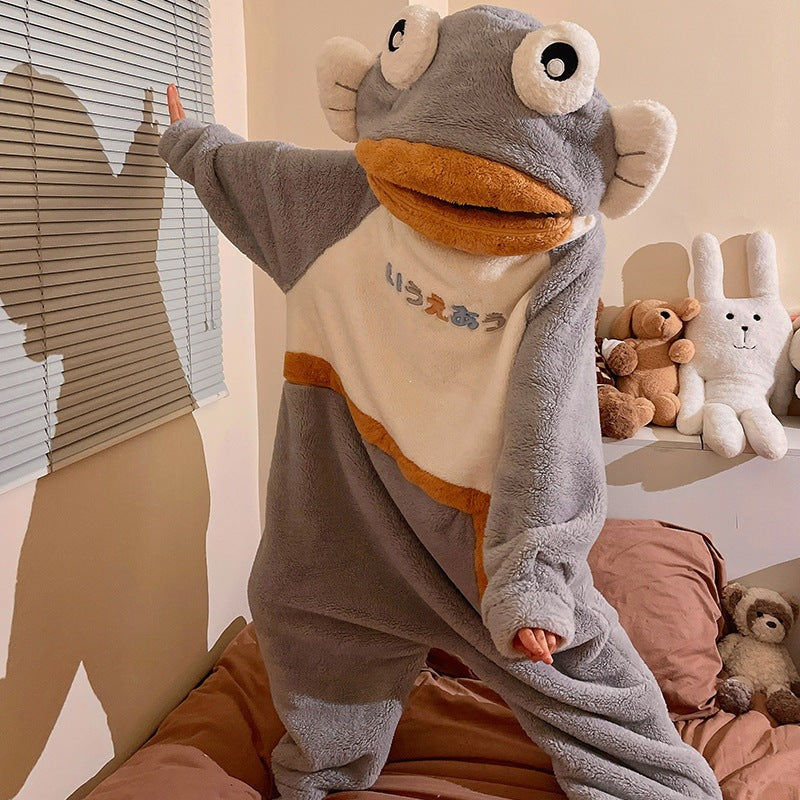 Halloween Cartoon Coral Fleece One-piece Pajamas