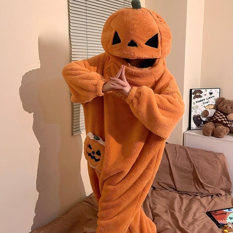 Halloween Cartoon Coral Fleece One-piece Pajamas