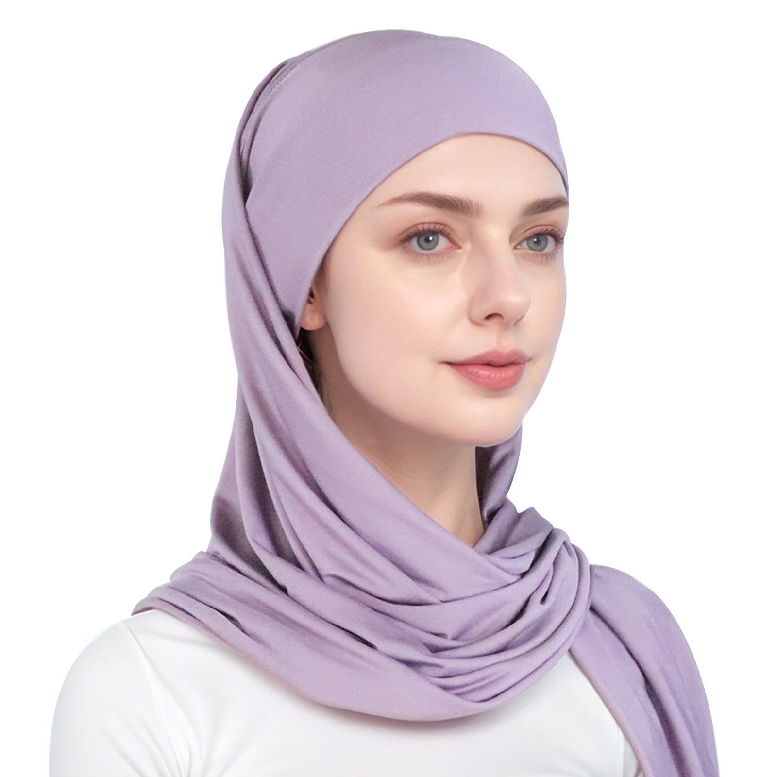 Muslim simple single-layer brim headscarf