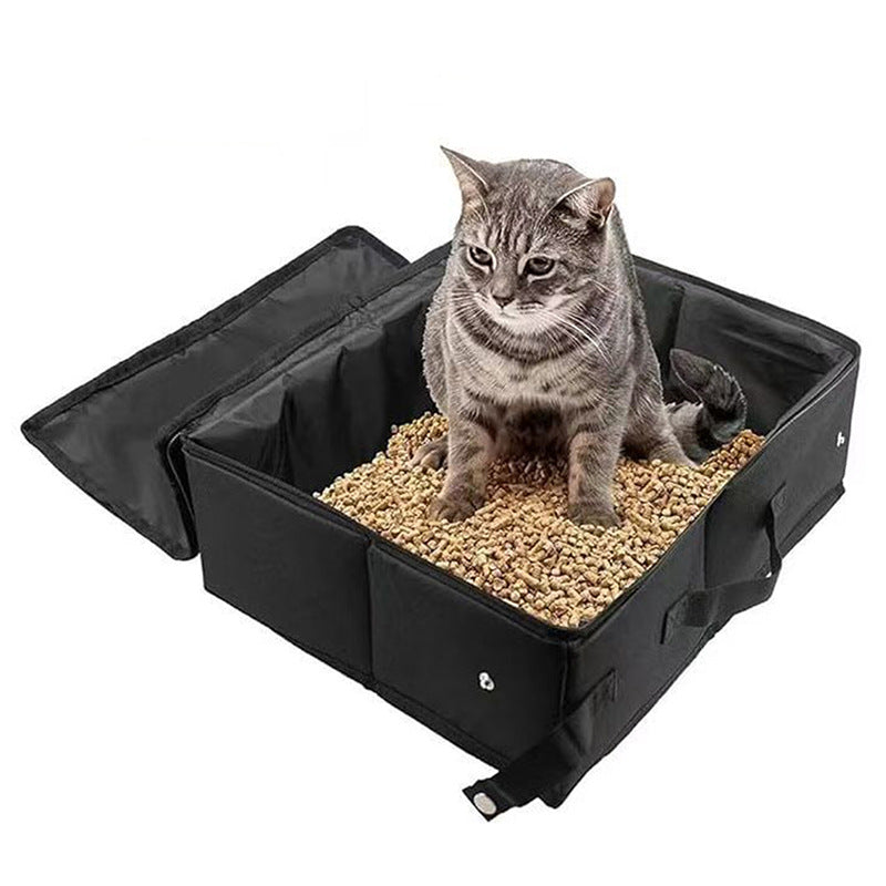 Portable Foldable Cat Litter Box Travel Bag