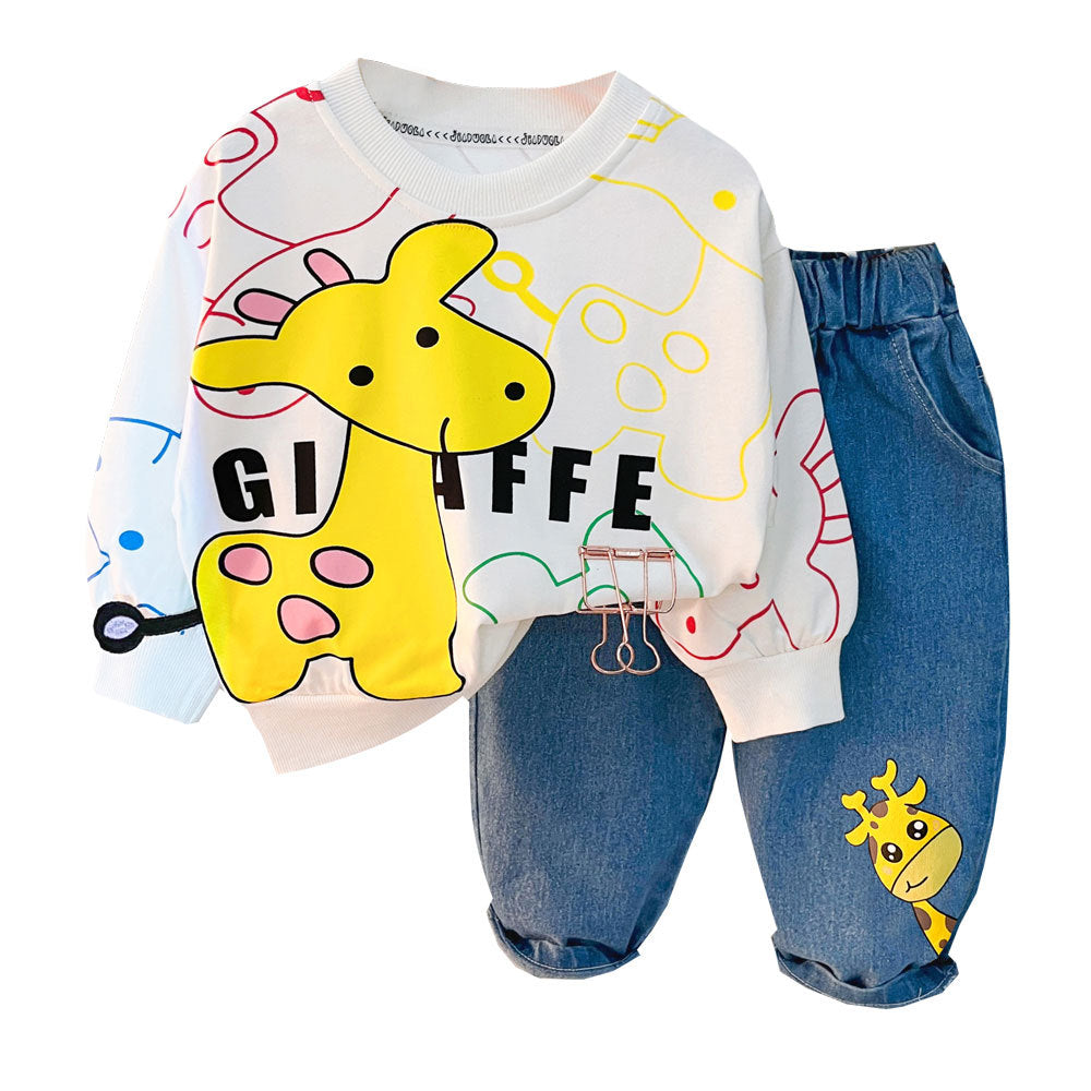 Boys Cartoon Cotton Two-Piece Set
