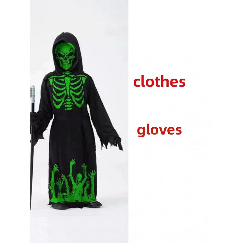 Glow-in-the-Dark Halloween Skeleton Costume for Kids