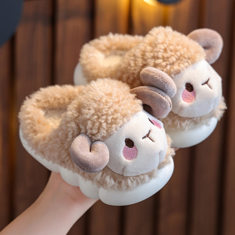 Childrens Indoor Cotton Slippers with Non-Slip Sole