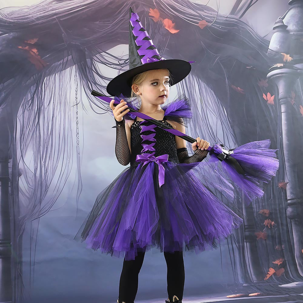 Children Witch Costume Set Halloween Dress