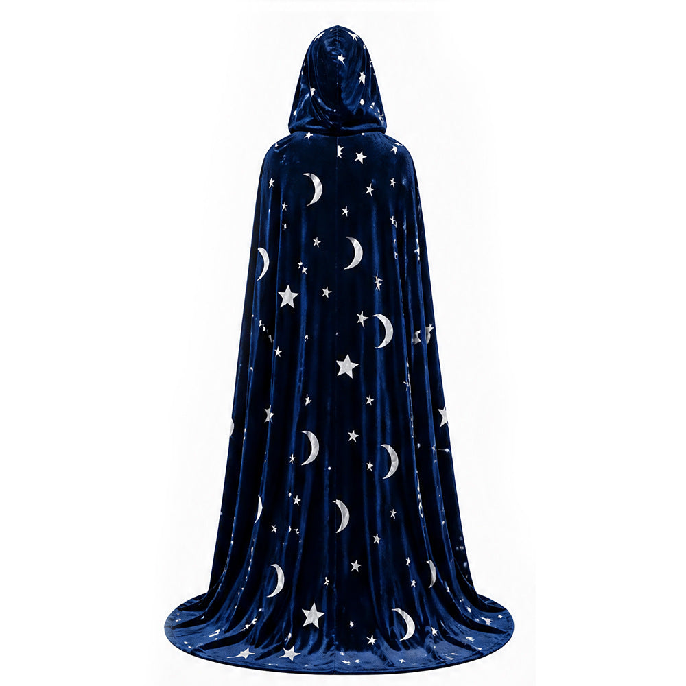 Costume for playing the role of a character in a velvet cloak for Halloween