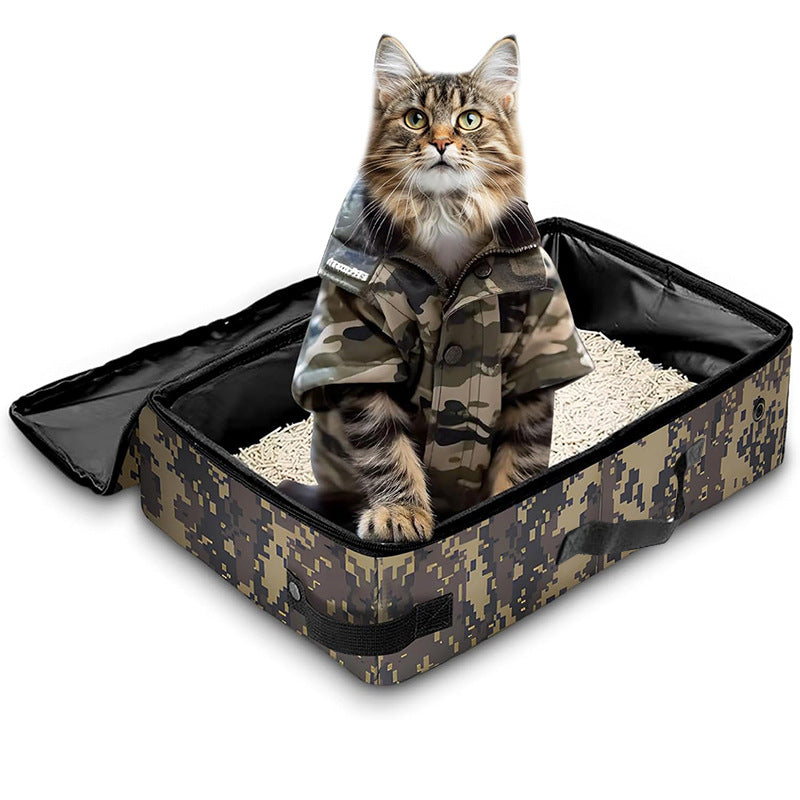 Portable Foldable Cat Litter Box Travel Bag