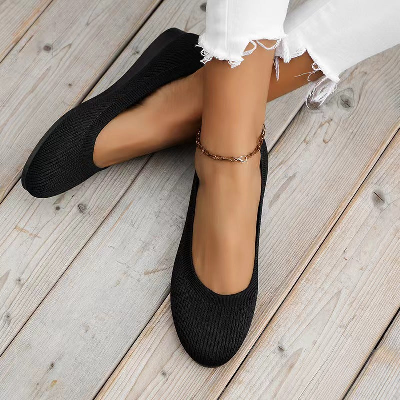 Knitted Flat Bottom Casual Shoes