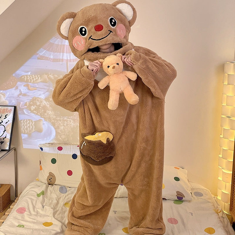 Halloween Cartoon Coral Fleece One-piece Pajamas