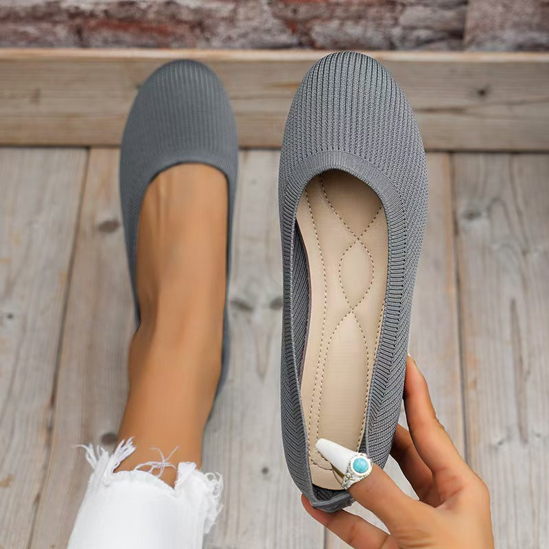 Knitted Flat Bottom Casual Shoes