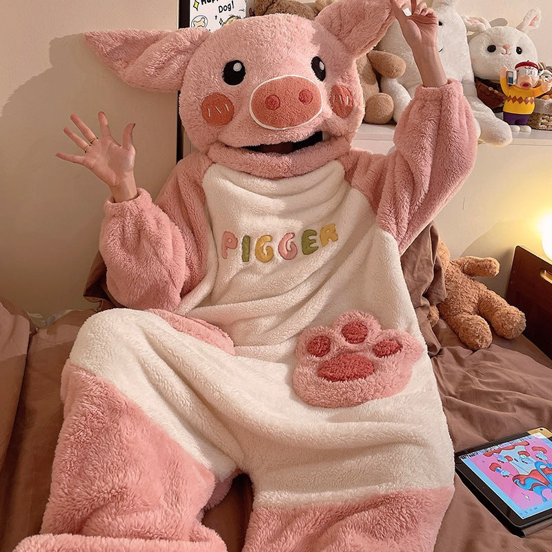 Halloween Cartoon Coral Fleece One-piece Pajamas