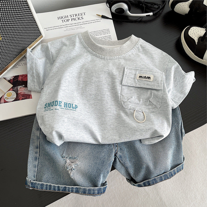 Boys Summer Cotton T-Shirt and Shorts Set