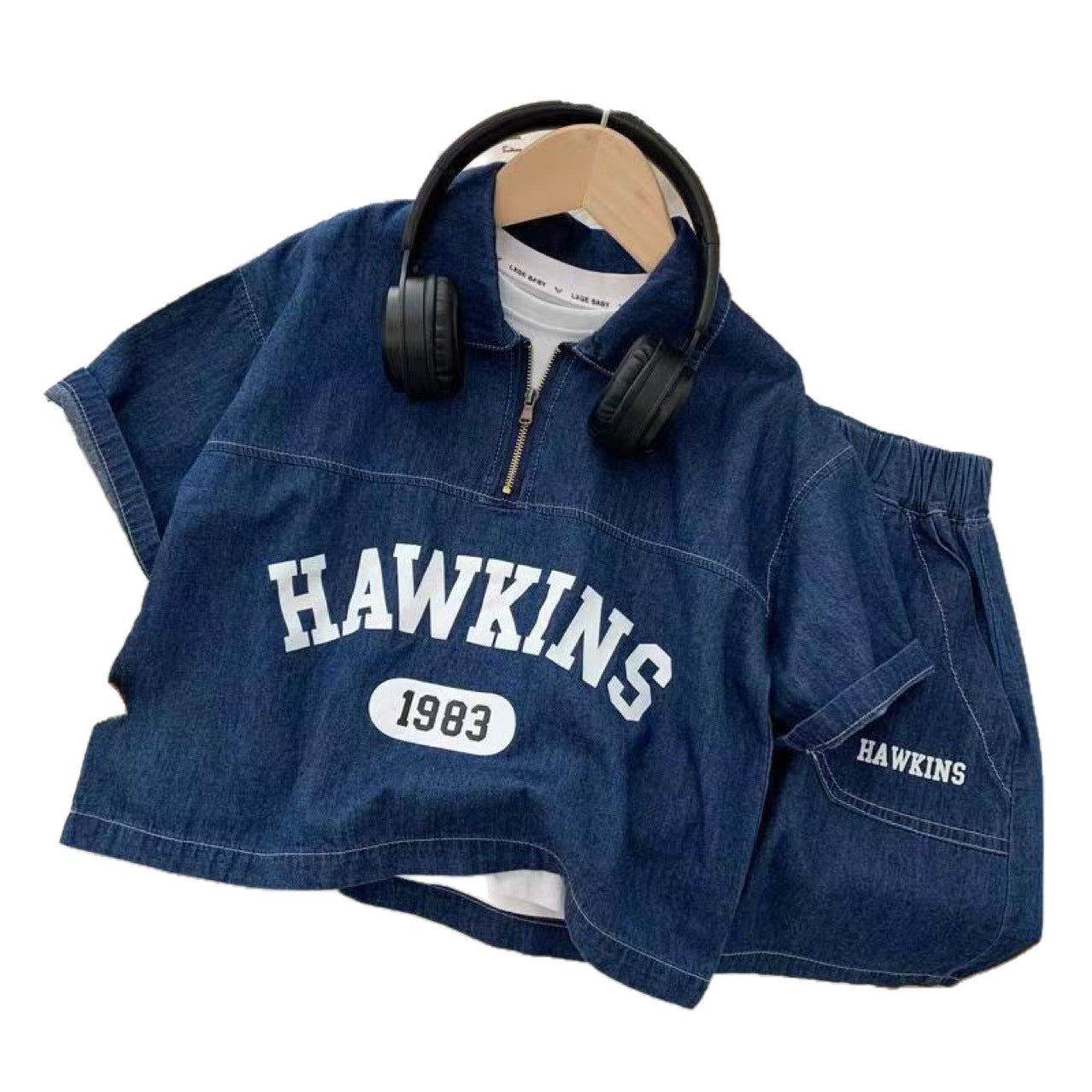 Boys' Summer Cotton Short-Sleeve and Shorts Set