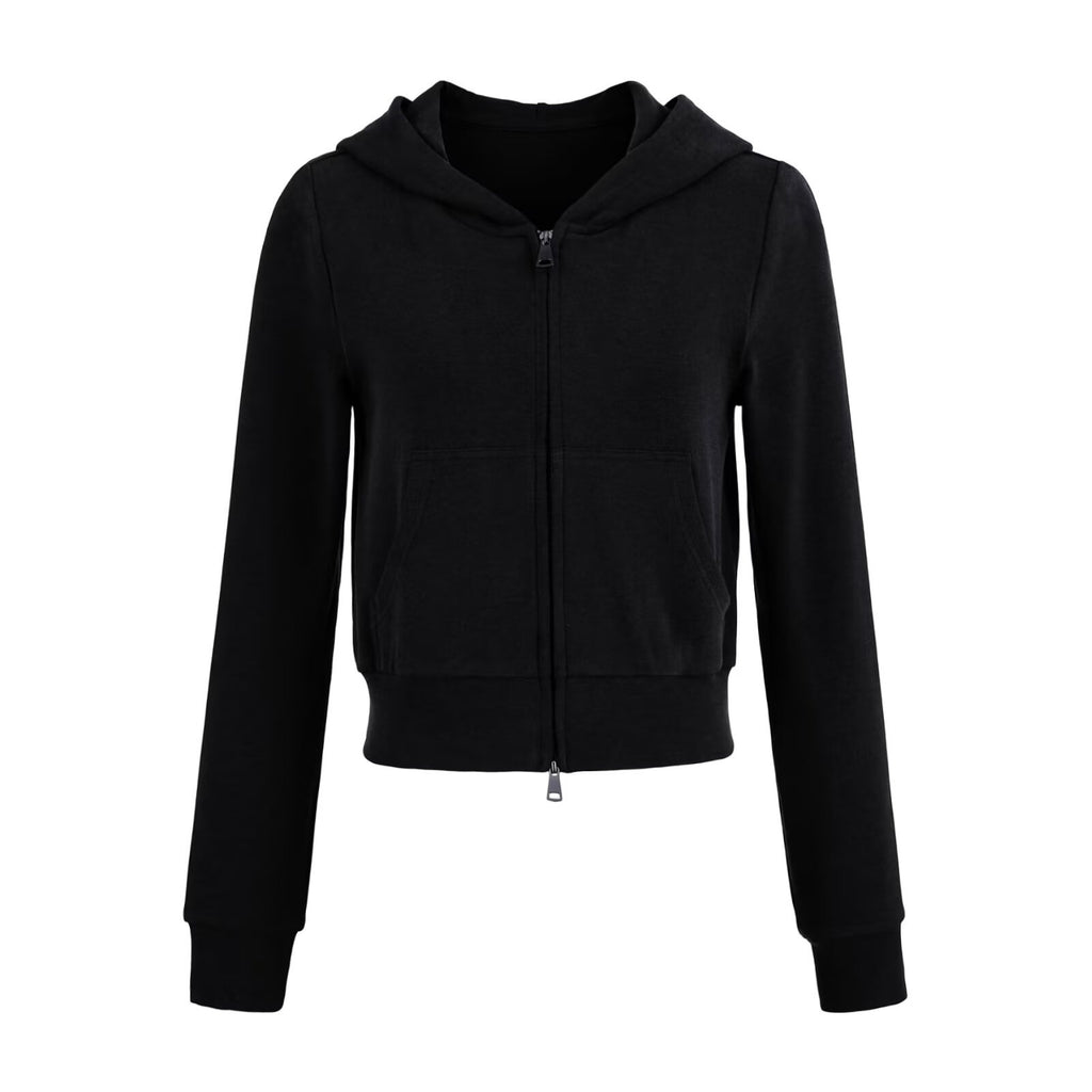 Hooded Zipper Sweatshirt and Drawstring Pants Set